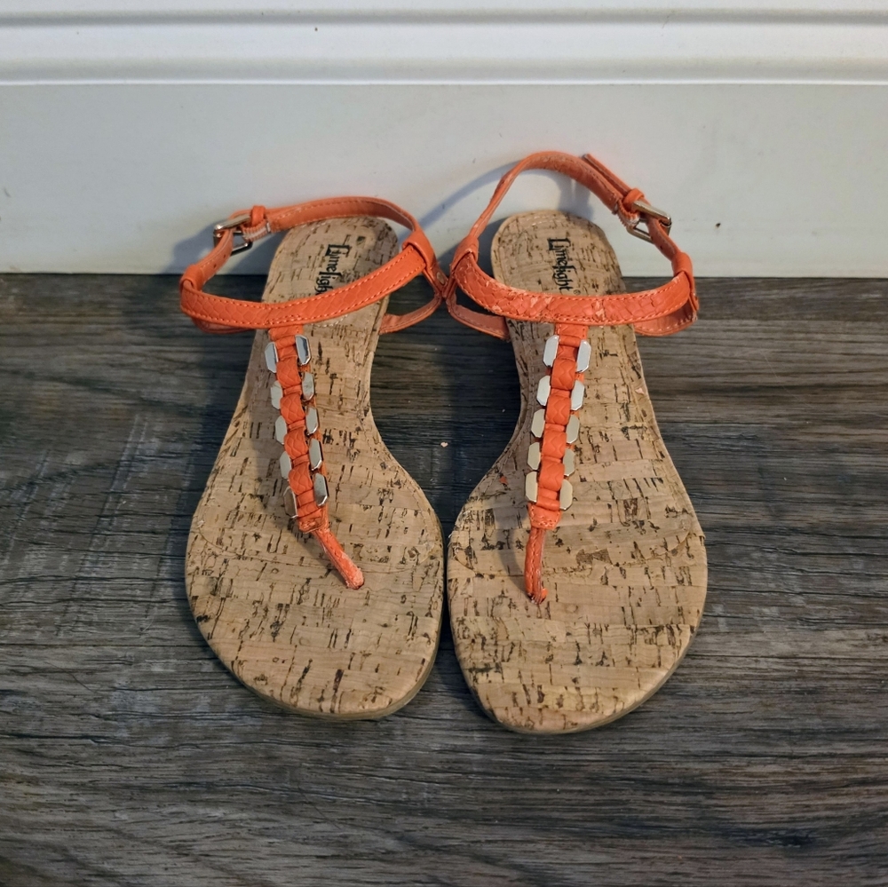Limelight Coral Cork Wedge Sandals